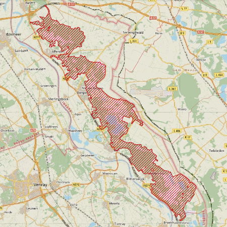 Begrenzing Natura 2000-gebied Maasduinen