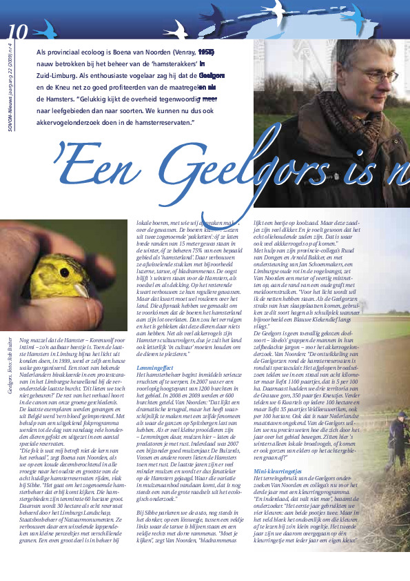 Omslag Een Geelgors is net een Hamster