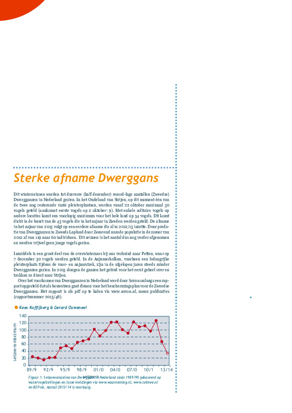 Omslag Sterke afname Dwerggans
