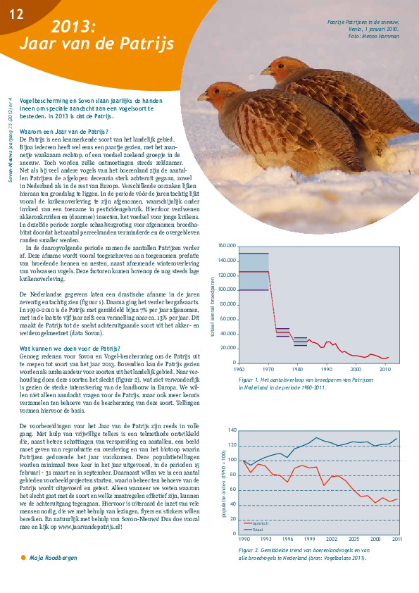 Omslag 2013: Jaar van de Patrijs