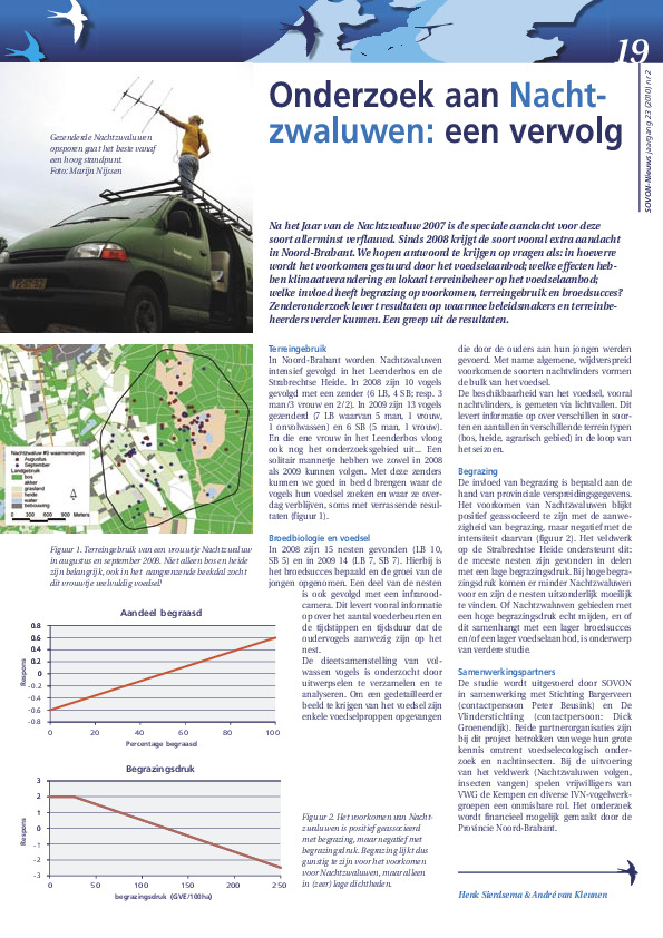 Omslag Onderzoek aan Nachtzwaluwen: een vervolg