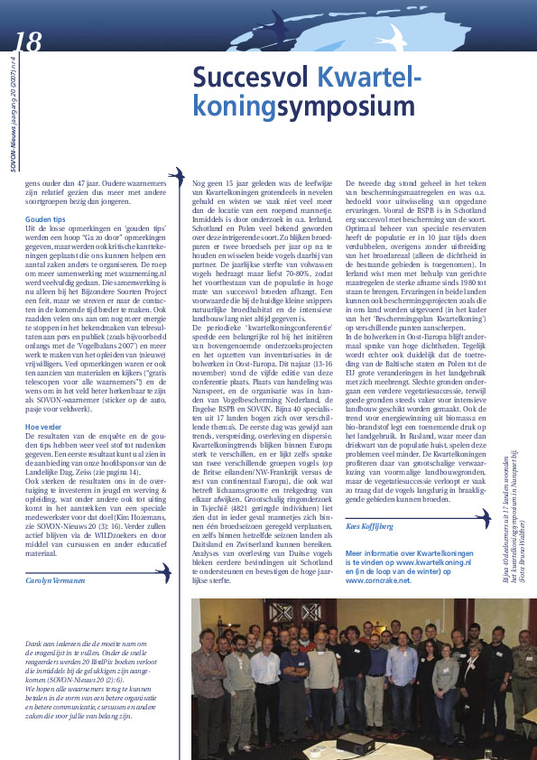Omslag Succesvol Kwartelkoningsymposium
