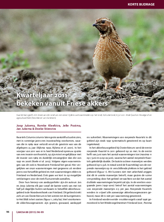 Omslag Kwarteljaar 2011 bekeken vanuit Friese akkers