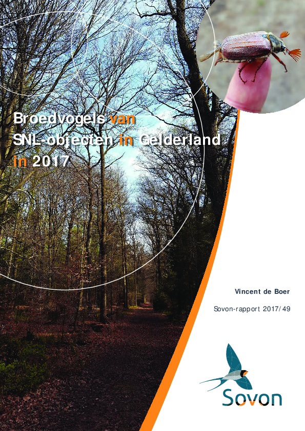 Omslag Broedvogels van SNL-objecten in Gelderland in 2017