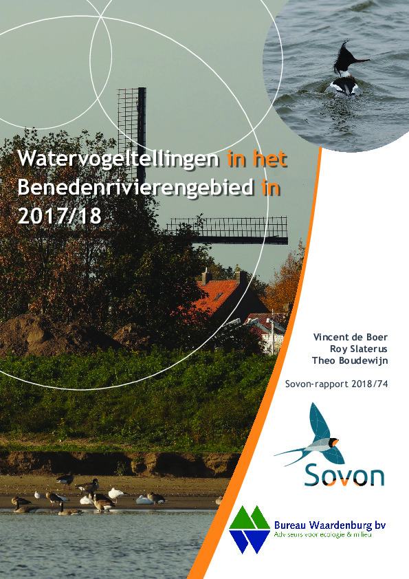 Omslag Watervogeltellingen in het Benedenrivierengebied in 2017/18