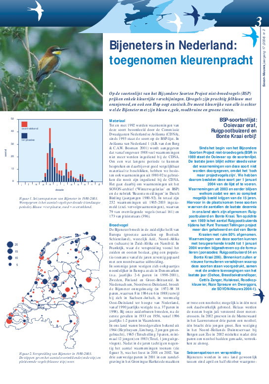 Omslag Bijeneters in Nederland: toegenomen kleurenpracht