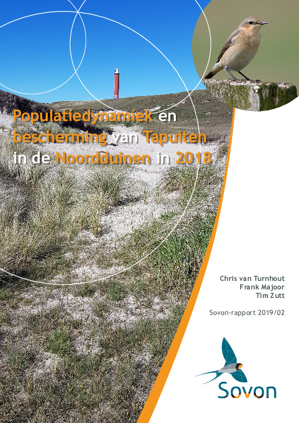 Omslag Populatiedynamiek en bescherming van Tapuiten in de Noordduinen in 2018 