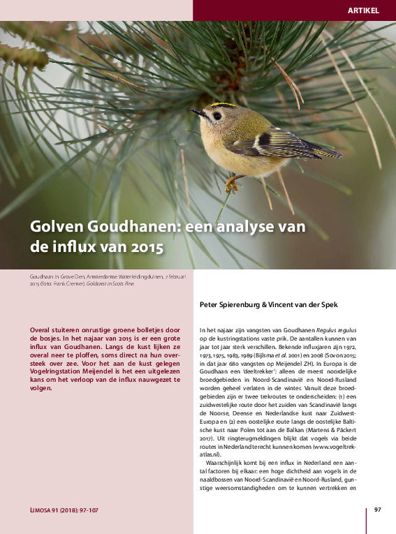 Omslag Golven Goudhanen: analyse influx 2015