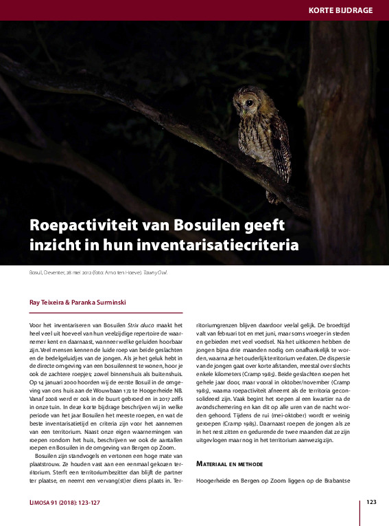 Omslag Roepactiviteit en inventarisatiecriteria