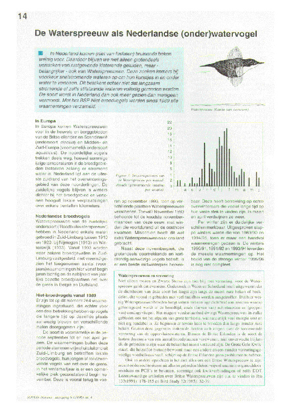 Omslag De Waterspreeuw als Nederlandse (onder)watervogel