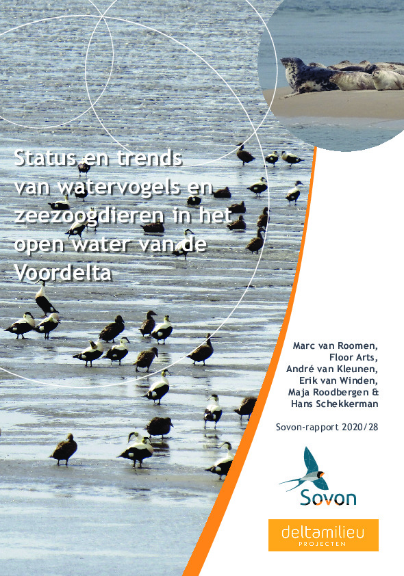 Omslag Status en trends van watervogels en zeezoogdieren in het open water van de Voordelta. 