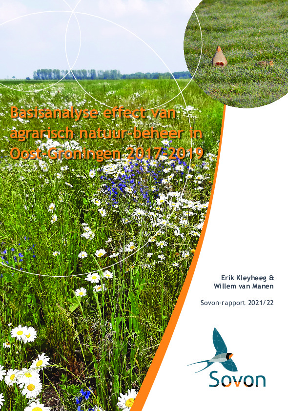 Omslag Basisanalyse effect van agrarisch natuur-beheer in Oost-Groningen 2017-2019