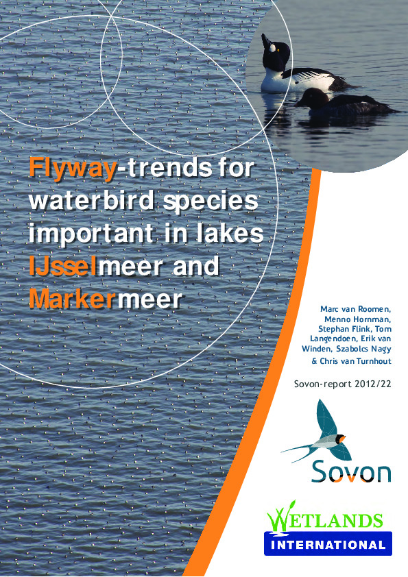 Omslag Flyway-trends for waterbird species important in Lakes IJsselmeer and Markermeer.