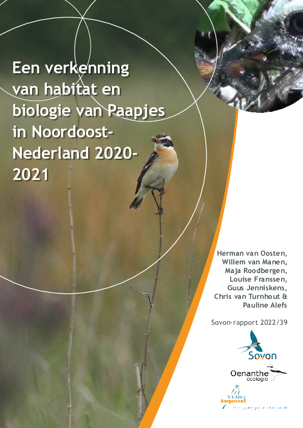 Omslag Een verkenning van habitat en biologie van Paapjes in Noordoost-Nederland 2020-2021