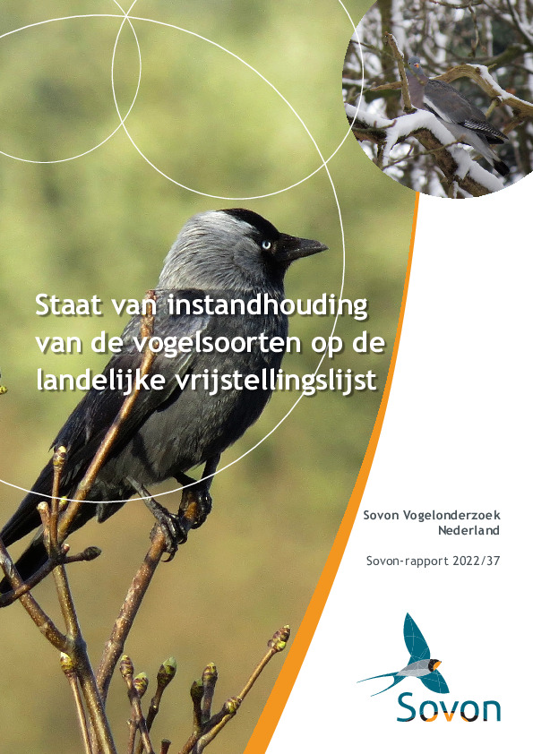 Omslag Staat van instandhouding van de vogelsoorten op de landelijke vrijstellinglijst