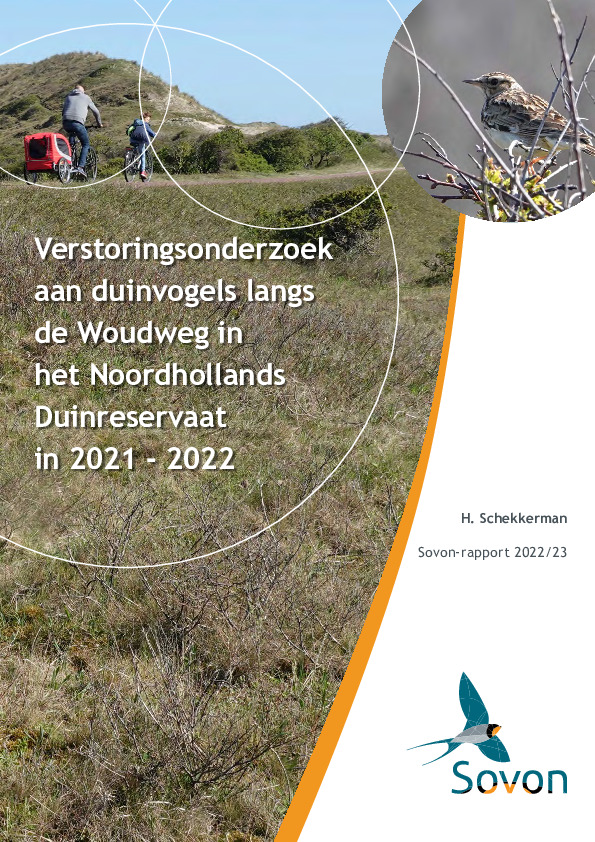 Omslag Verstoringsonderzoek aan duinvogels langs de Woudweg in het Noordhollands Duinreservaat in 2021 - 2022