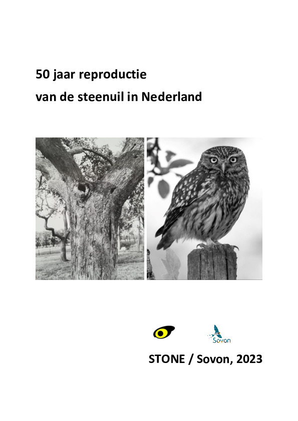 Omslag 50 jaar reproductie  van de steenuil in Nederland