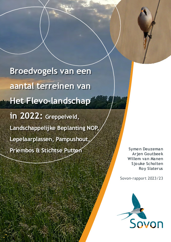 Omslag Broedvogels van een aantal terreinen van Het Flevo-landschap in 2022