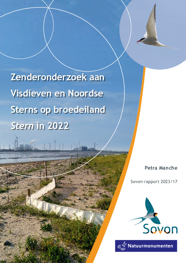 Omslag Zenderonderzoek aan  Visdieven en Noordse  Sterns op broedeiland  Stern in 2022
