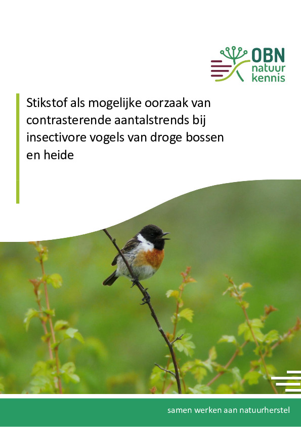 Omslag Stikstof als mogelijke oorzaak van contrasterende aantalstrends bij insectivore vogels van droge bossen en heide