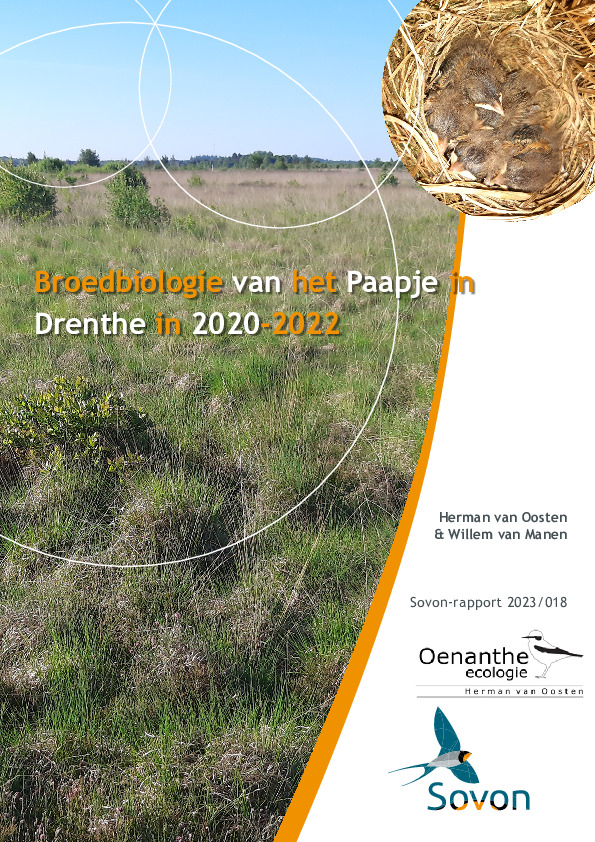 Omslag Broedbiologie van het Paapje in Drenthe in 2020-2022