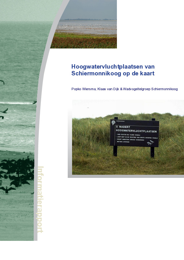 Omslag Hoogwatervluchtplaatsen van Schiermonnikoog op de kaart