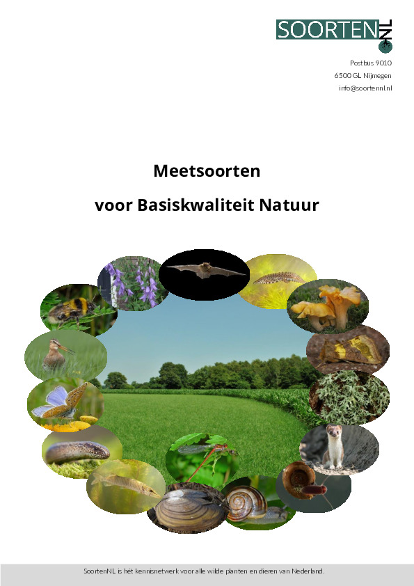 Omslag Meetsoorten voor Basiskwaliteit Natuur