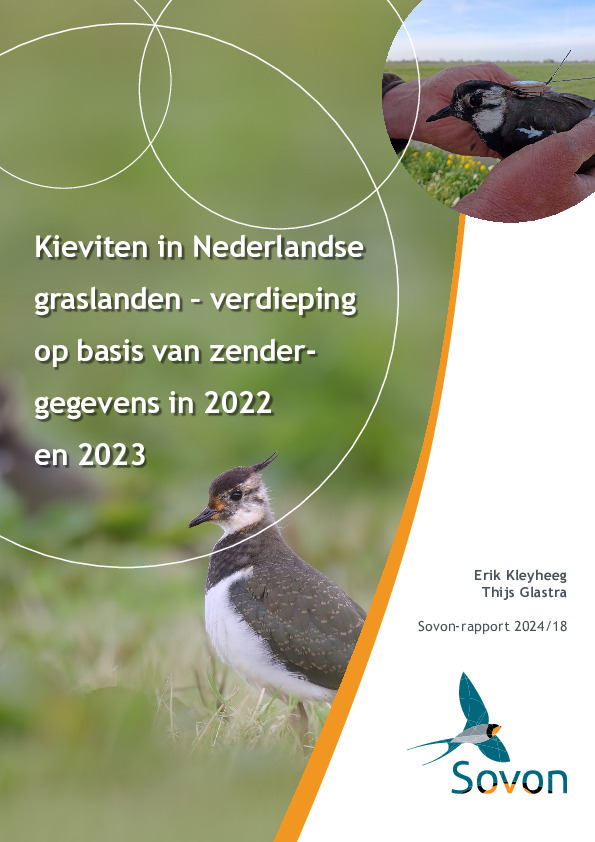 Omslag Kieviten in Nederlandse graslanden – verdieping op basis van zendergegevens in 2022 en 2023