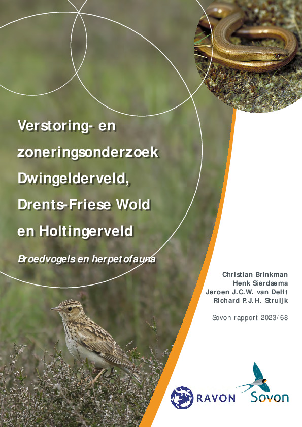 Omslag Verstoring- en zoneringsonderzoek Dwingelderveld, Drents-Friese Wold en Holtingerveld