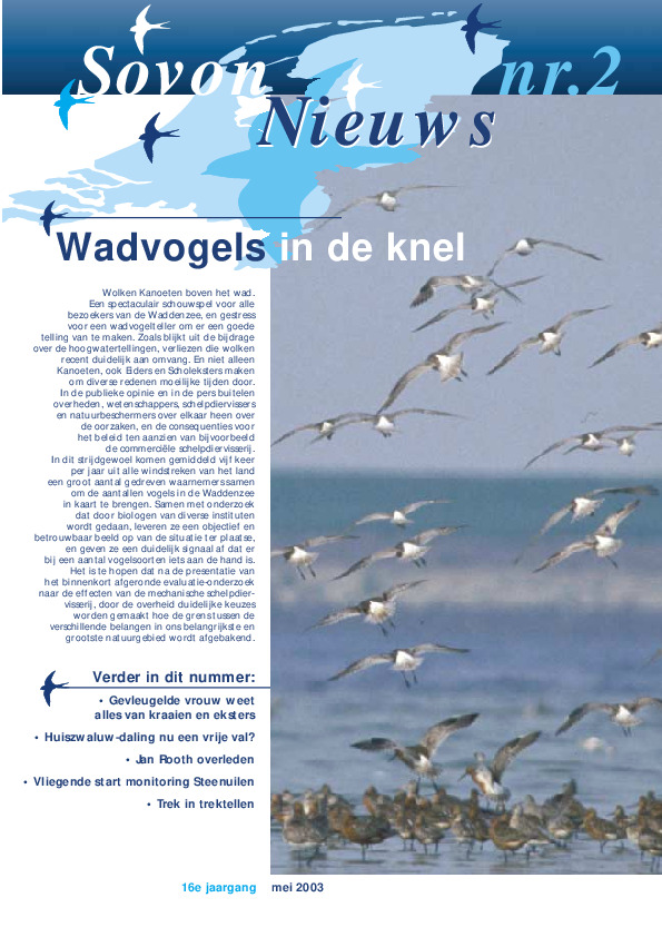 Omslag SOVON-nieuws 2003/2