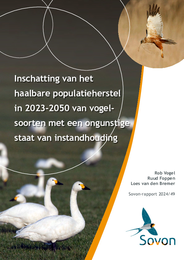 Omslag Inschatting van het haalbare populatieherstel in 2023-2050 van vogelsoorten met een ongunstige staat van instandhouding