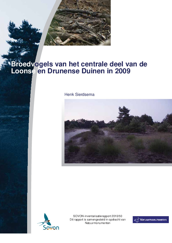 Omslag Broedvogels van het centrale deel van de Loonse en Drunense Duinen in 2009