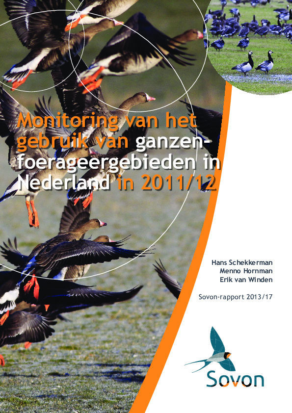 Omslag Monitoring van het gebruik van ganzenfoerageergebieden in Nederland in 2011/12