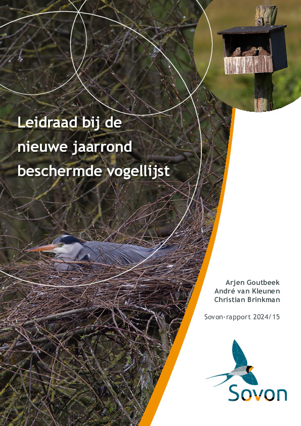 Omslag Leidraad bij de nieuwe jaarrond beschermde vogellijst