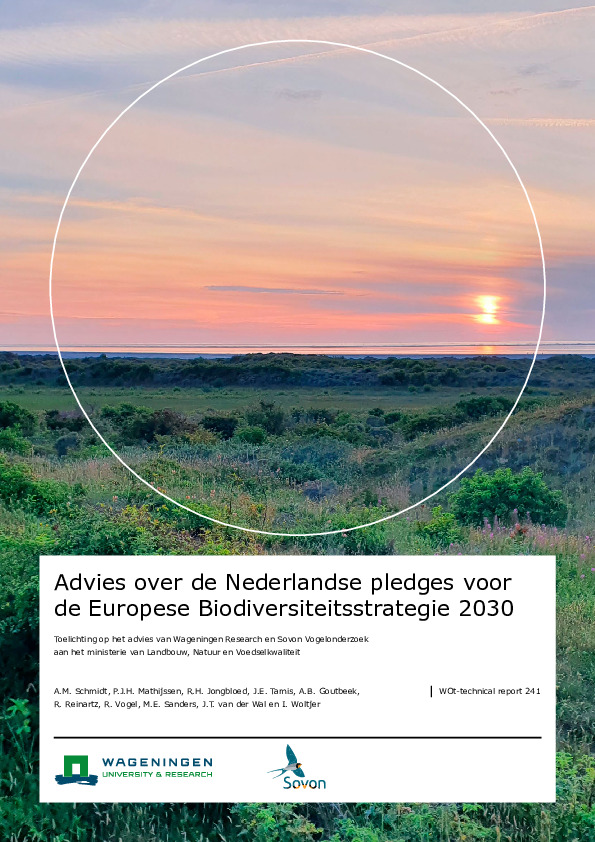 Omslag Advies over de Nederlandse pledges voor de Europese Biodiversiteitsstrategie 2030