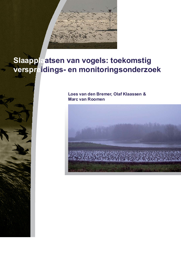 Omslag Slaapplaatsen van vogels: toekomstig verspreidings- en monitoringonderzoek