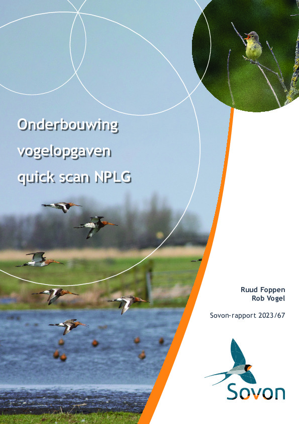 Omslag Onderbouwing vogelopgaven quick scan NPLG