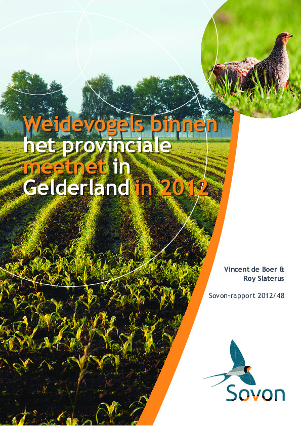 Omslag Weidevogels binnen het provinciale meetnet in Gelderland in 2012