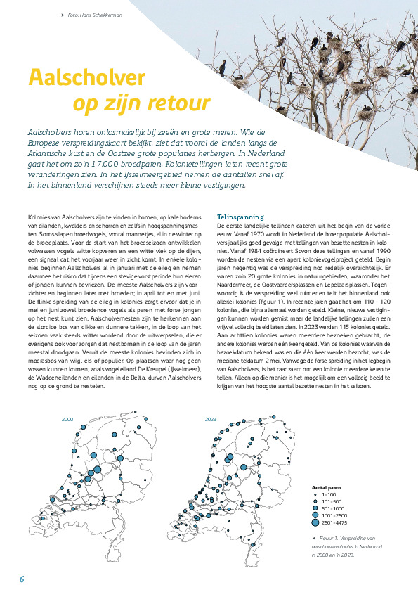 Omslag Aalscholver op zijn retour