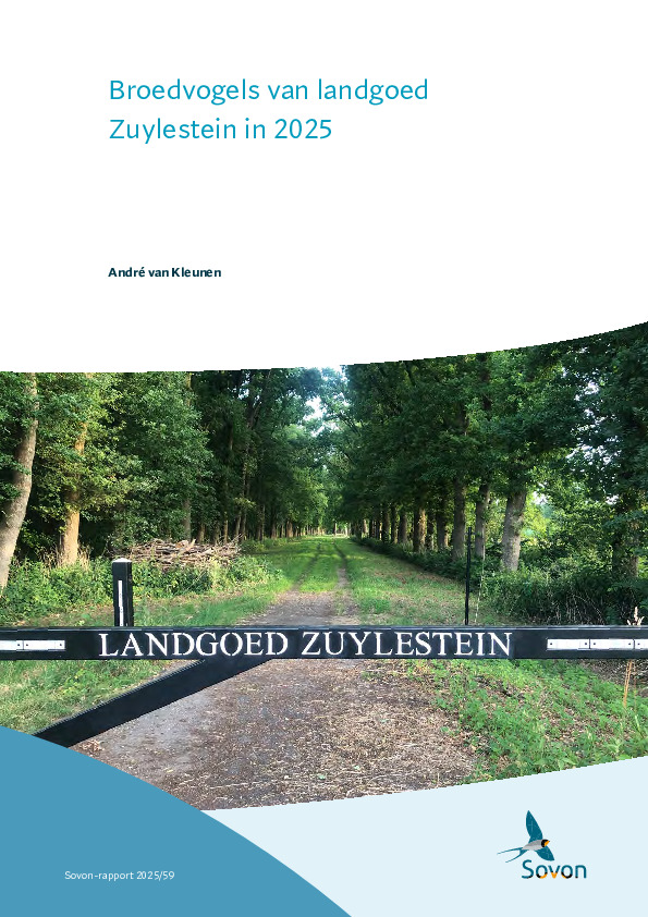 Omslag Broedvogels van landgoed Zuylestein in 2025