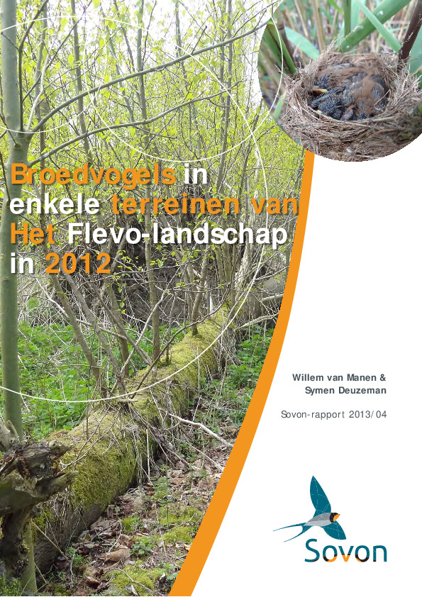 Omslag Broedvogels in enkele terreinen van Het Flevo-landschap in 2012