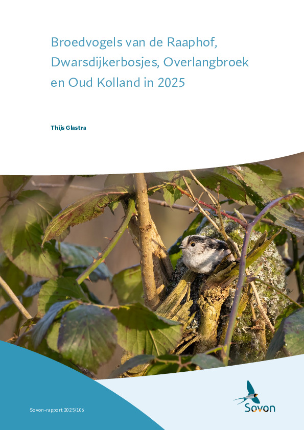 Omslag Broedvogels van de Raaphof, Dwarsdijkerbosjes, Overlangbroek en Oud Kolland in 2025