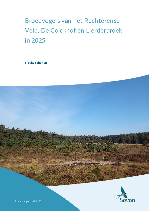 Omslag Broedvogels van het Rechterense Veld, De Colckhof en Lierderbroek in 2025
