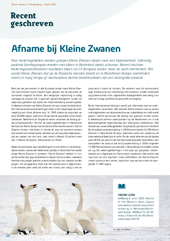 Omslag Afname bij Kleine Zwanen