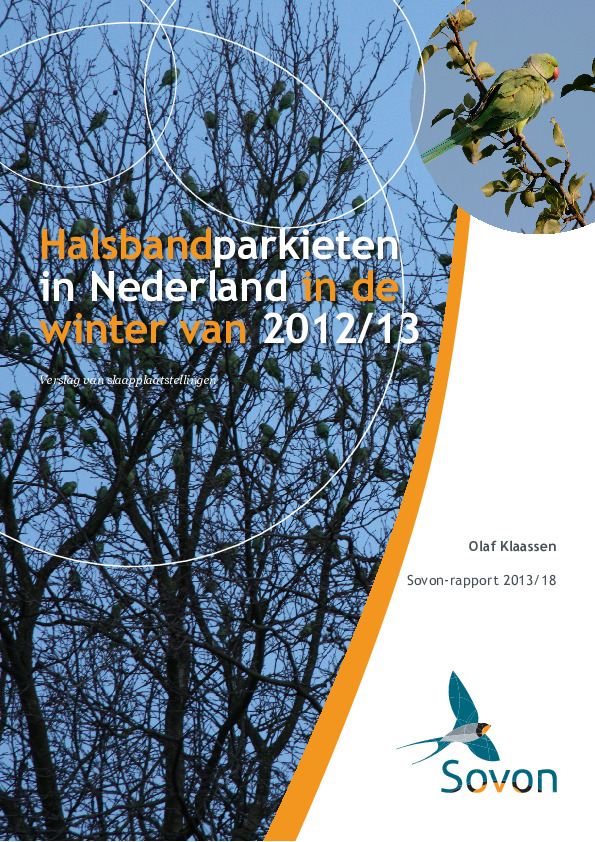 Omslag Halsbandparkieten in Nederland in de winter van 2012/13