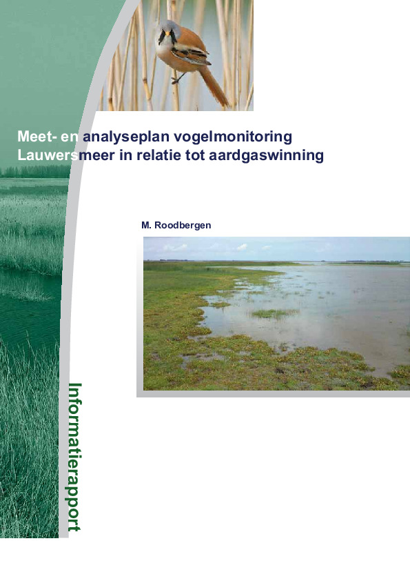 Omslag Meet- en analyseplan vogelmonitoring Lauwersmeer in relatie tot aardgaswinning