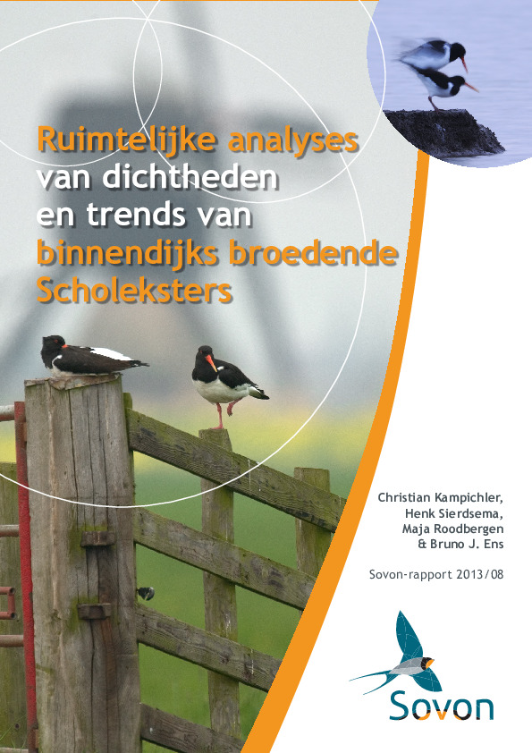 Omslag Ruimtelijke analyses van dichtheden en trends van binnendijks broedende Scholeksters