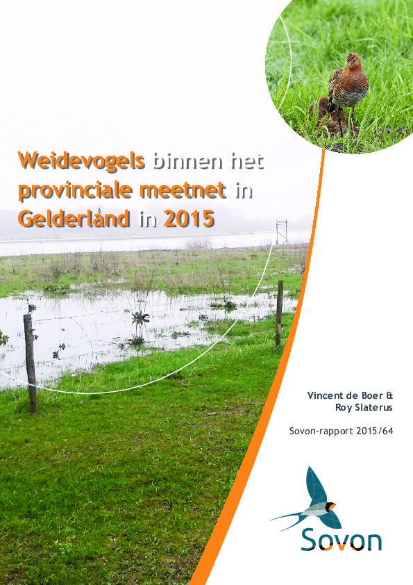 Omslag Weidevogels binnen het provinciale meetnet in Gelderland in 2015