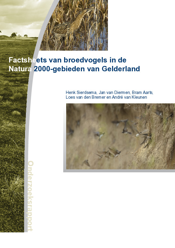 Omslag Factsheets van broedvogels in de Natura 2000-gebieden van Gelderland