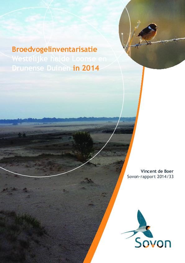 Omslag Broedvogelinventarisatie westelijke heide Loonse en Drunense Duinen in 2014